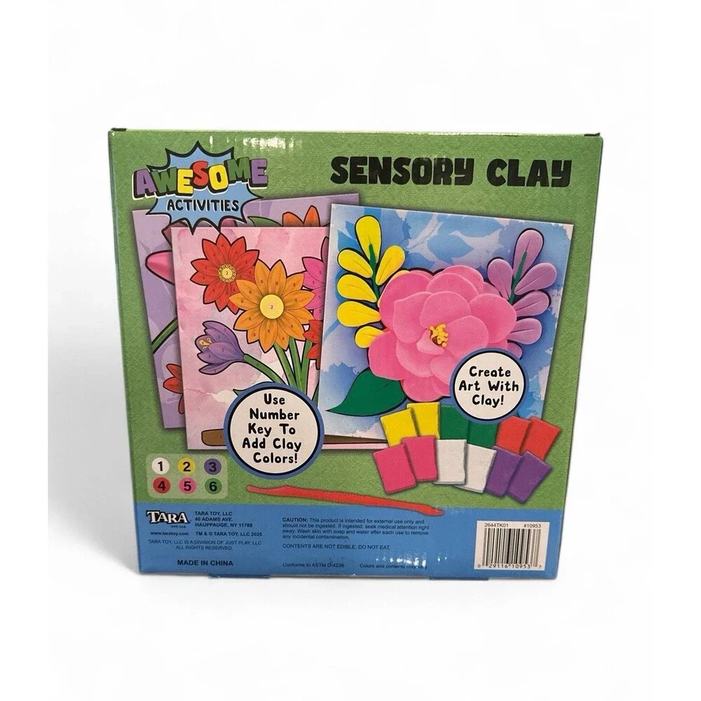 Awesome Activities Craft Set Sensory Clay w/ 3 Canvas Boards 12 Bags of Clay